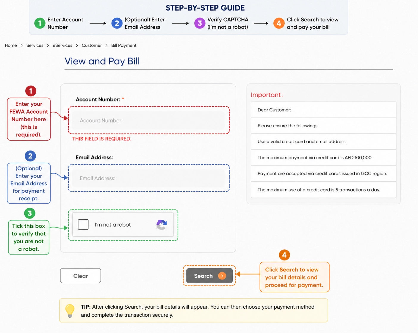 Step-by-step bill payment guide