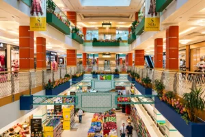 Mazyad Mall Abu Dhabi interior corridor with shops