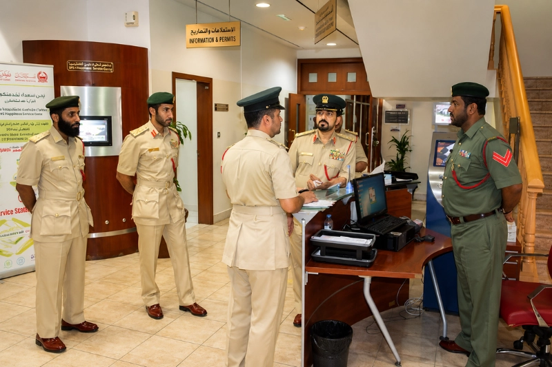 Dubai Police officers inside Naif Police Station in Deira Dubai