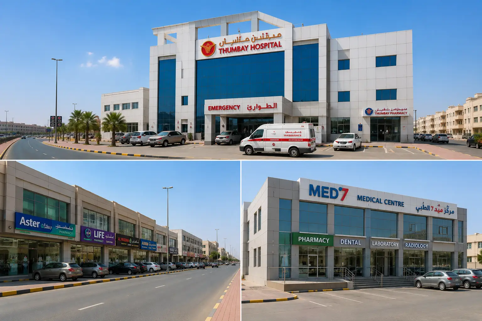 Healthcare Facilities and Educational Institutions on Sheikh Ammar Bin Humaid Street Ajman