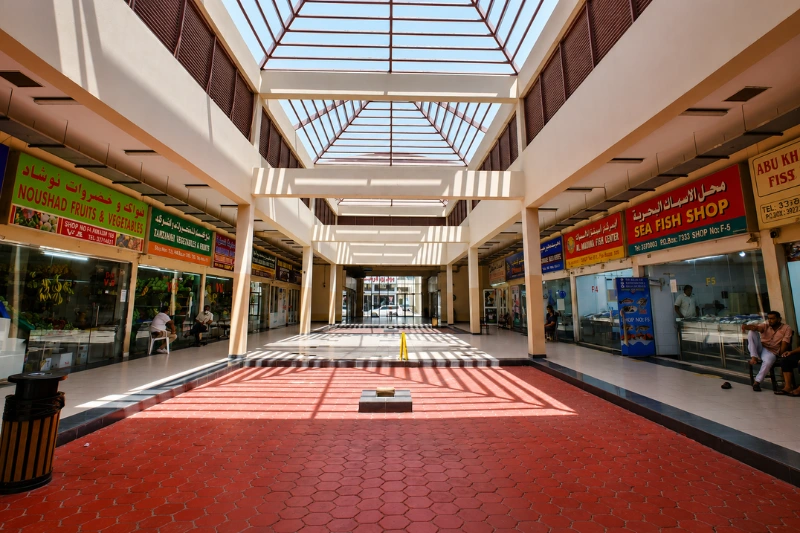 Inside view of Al Karama Fish Market Dubai
