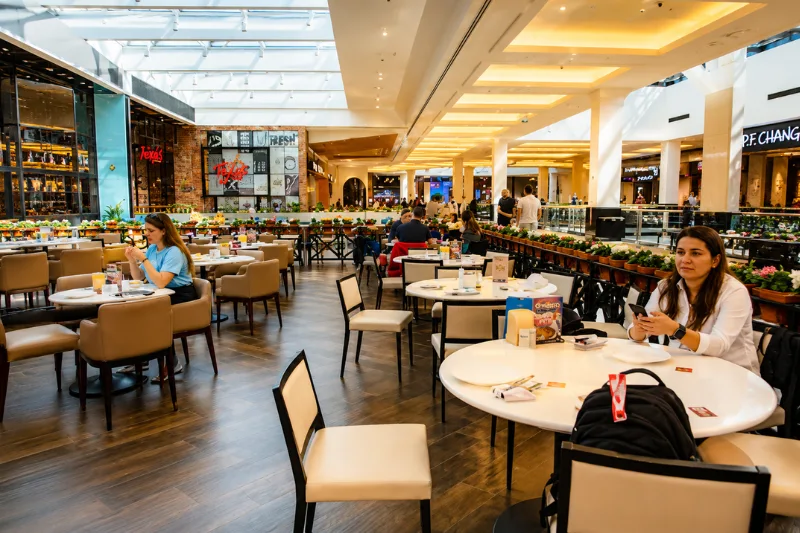Modern restaurant and dining area inside Mall of the Emirates Dubai