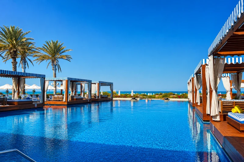 Saadiyat Beach Club luxury pool and beach view