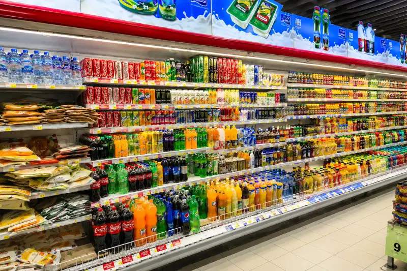 Beverages section at New City Centre Hypermarket