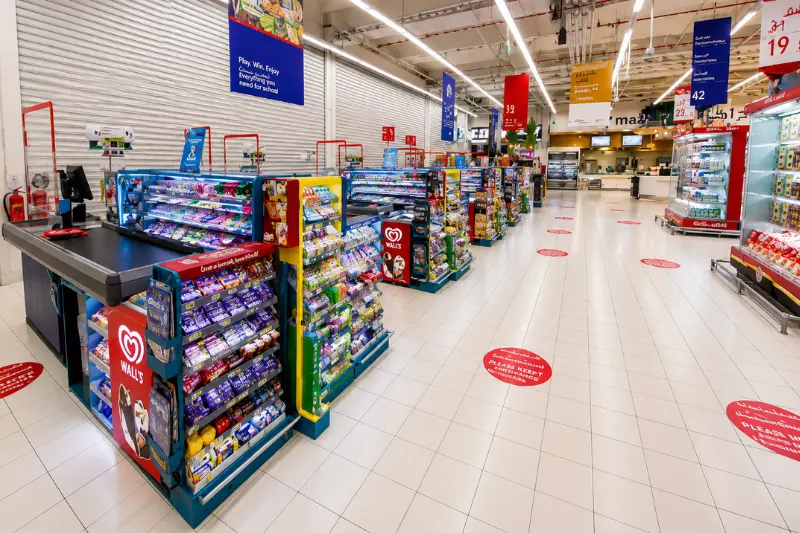 Checkout and snack section at Carrefour City Centre Mirdif
