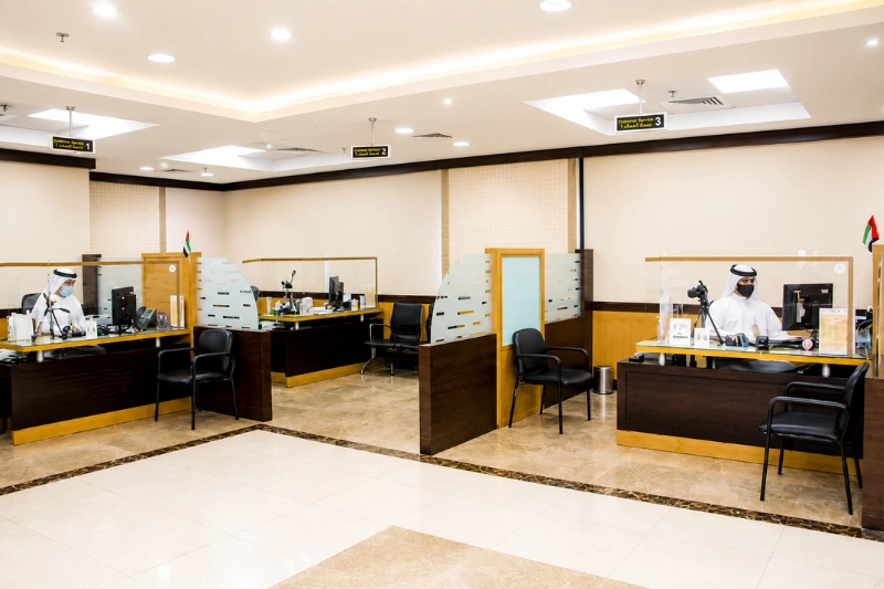 Customer Service Counters at Al Barsha Customer Happiness Centre