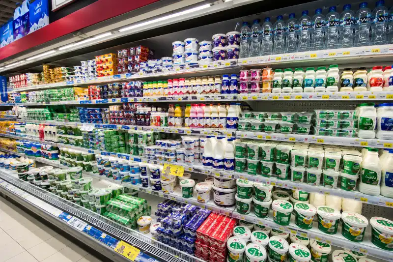 Dairy products section at New City Centre Hypermarket