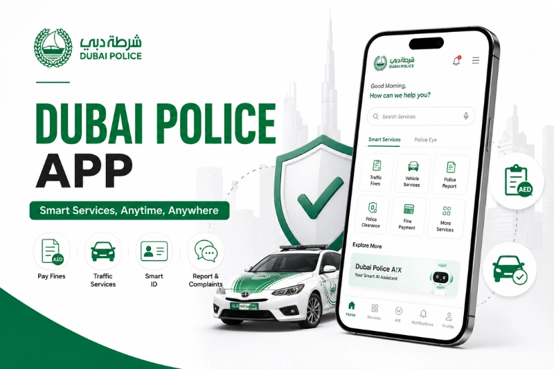 Dubai Police mobile app for traffic fines, vehicle services, and online payments