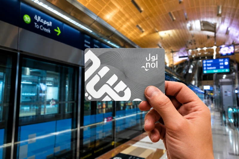 Nol Card used for travel at DAFZA Metro Station