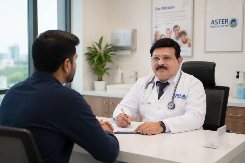 Doctor consultation room at Aster Clinic Al Nahda Dubai