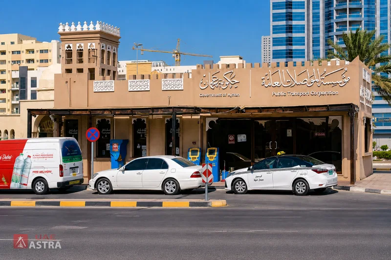 Ajman Public Transport Corporation building near Al Musalla Bus Station