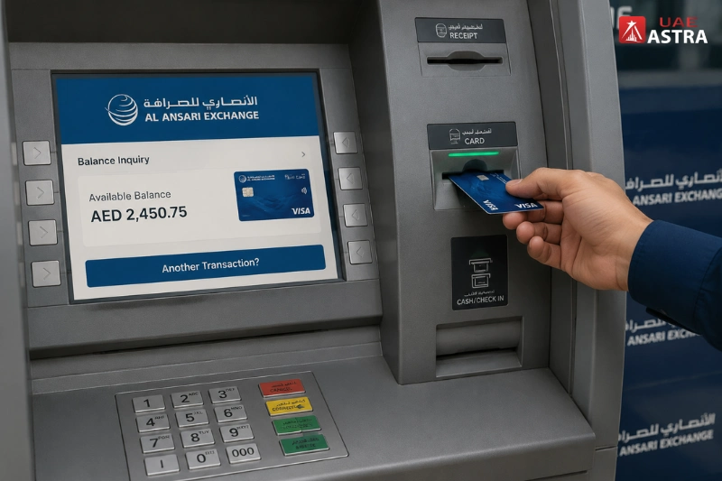 Al Ansari balance check via ATM