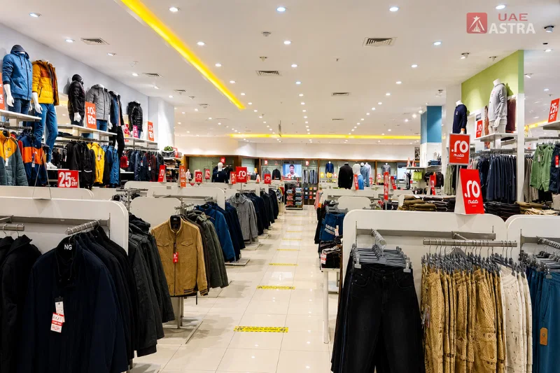 Clothing store interior at Safeer Mall Ajman