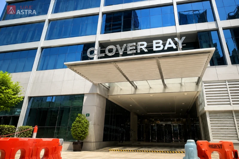 Clover Bay Tower entrance in Business Bay Dubai