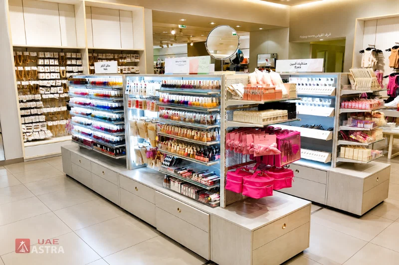 Deerfields Mall beauty and cosmetics store interior