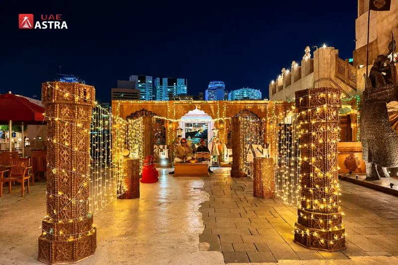 Dubai Old Village heritage market at night
