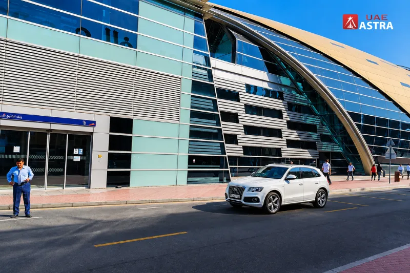 Gold and Diamond Park Metro Station beside the Gold and Diamond Park Dubai complex