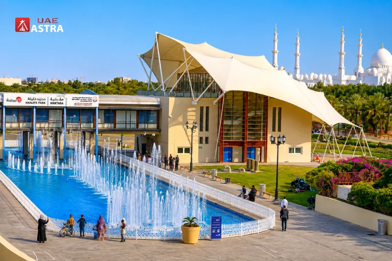 Khalifa Park Abu Dhabi fountain and gardens