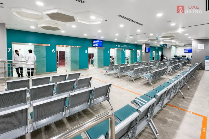 Muhaisnah Medical Fitness Center blood collection waiting area