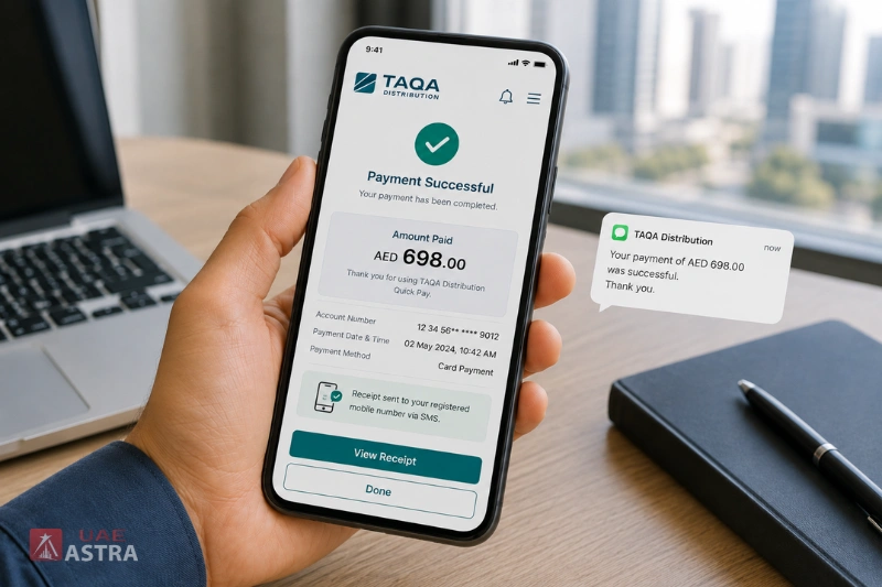 TAQA Distribution Quick Pay payment confirmation