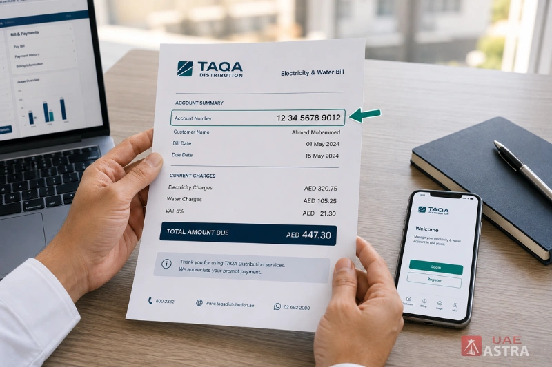 TAQA Distribution account number on utility bill