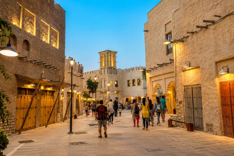 Traditional heritage street in Dubai Old Village