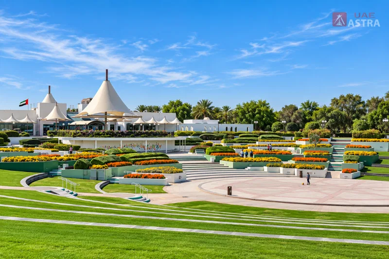 Al Mamzar Beach Park green spaces and coastline