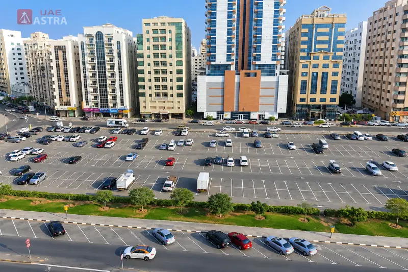 King Faisal Street public parking area in Sharjah