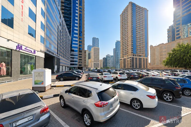 Parking area at Al Hind Tower in Al Khan, Sharjah