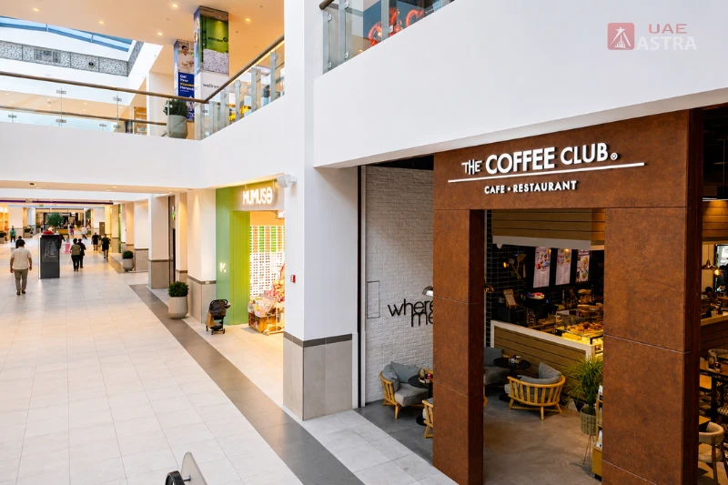 The Coffee Club café and shops inside The Springs Souk