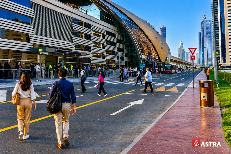 Business Bay Metro Station entrance in Dubai