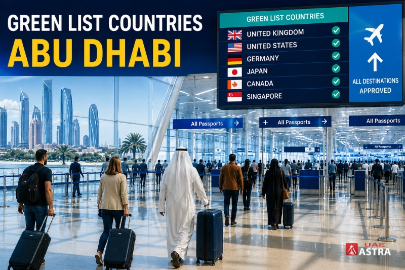 Green List Countries Abu Dhabi airport travel scene