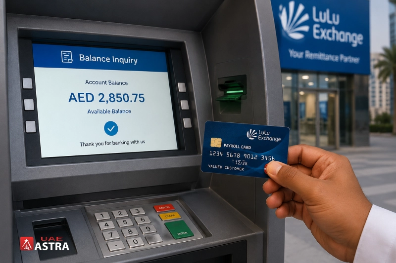 Lulu ATM Balance Check using payroll card at UAE ATM