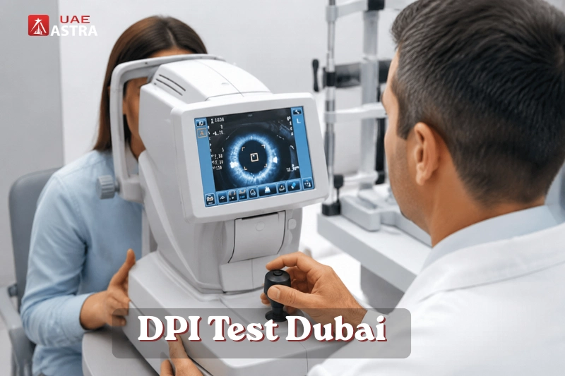 DPI test Dubai eye screening machine in a medical clinic