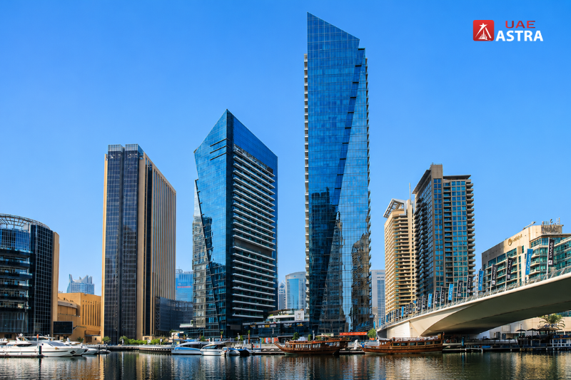 Silverene Towers rising above Dubai Marina skyline