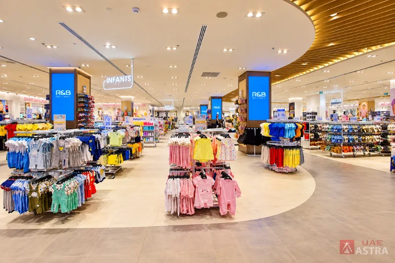 Children’s clothing and footwear section inside Dubai Hills Mall