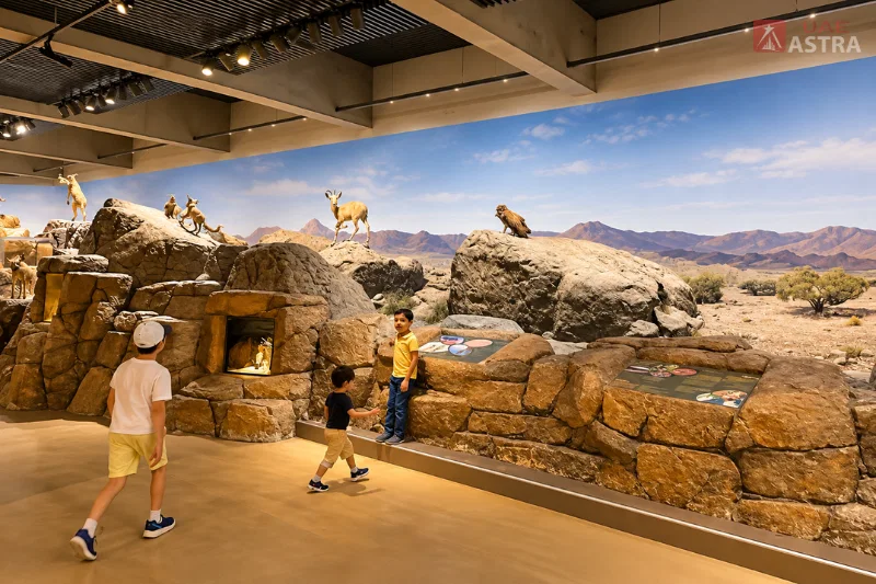 Desert wildlife display at Sharjah Natural History and Botanical Museum