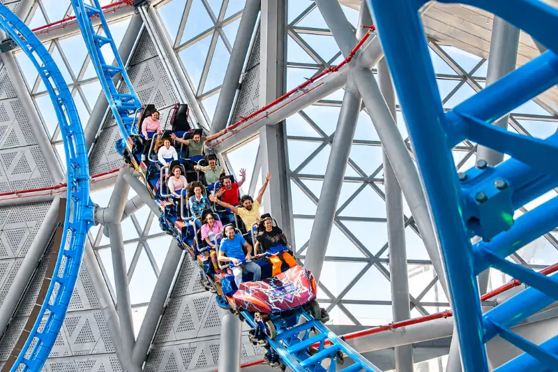 The Storm indoor roller coaster ride at Dubai Hills Mall
