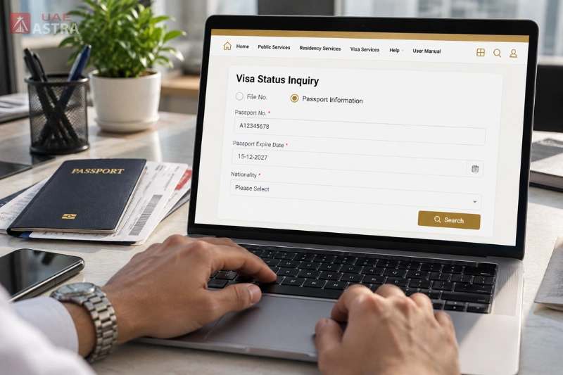 UAE ICP visa status tracking Inquiry